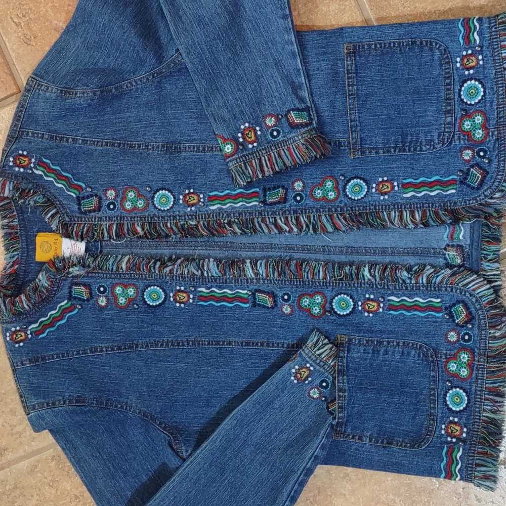 Embroidered Denim Jacket By Ruby Rd. - image 8